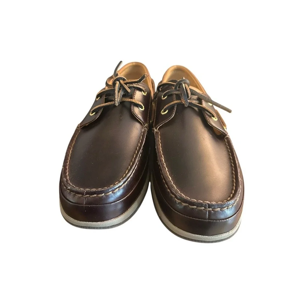 Sperry Mens Gold Cup Amaretto Leather Boat Shoes 0579052‎ Sz 11.5 Wide